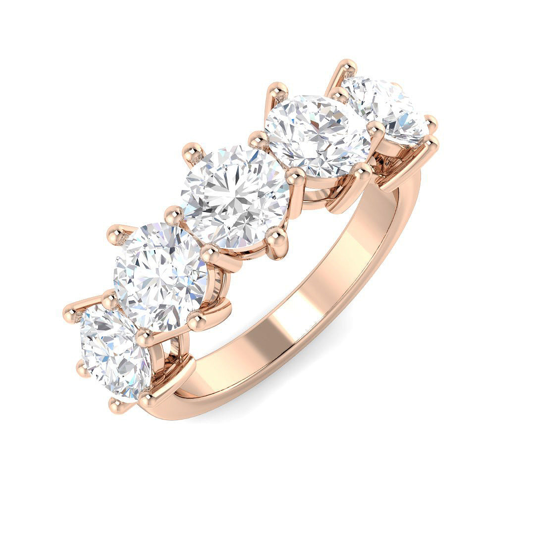 Five Stone Diamond Ring 0.97ct–3.07ct – SR3034 – 18k Rose Gold