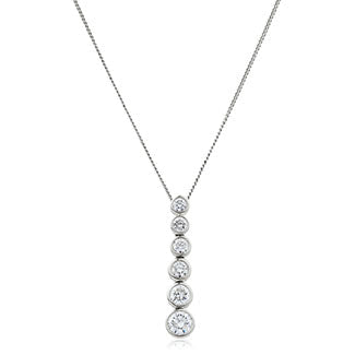 Drop & Trilogy Diamond Ring 0.62ct – BJP0123~RY – 18k White Gold
