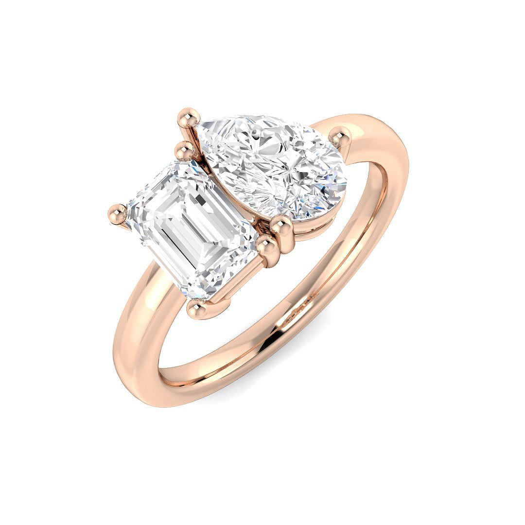 Two Stone Diamond Ring 0.97ct–2.04ct – SR4268 – 18k Rose Gold