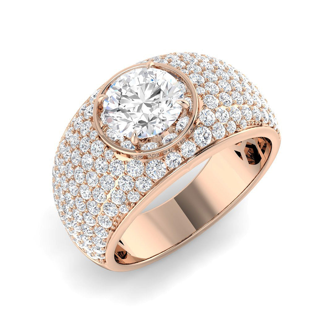 Pave Lab-Grown Diamond Ring 2.56ct – SR5170 – 18k Rose Gold