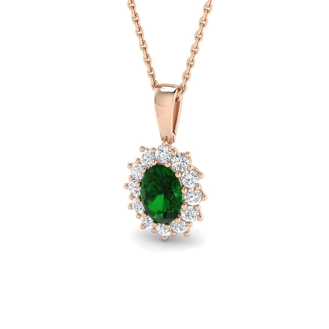 Emerald Diamond Ring 1.11ct – SP7106~EM – 18k Rose Gold