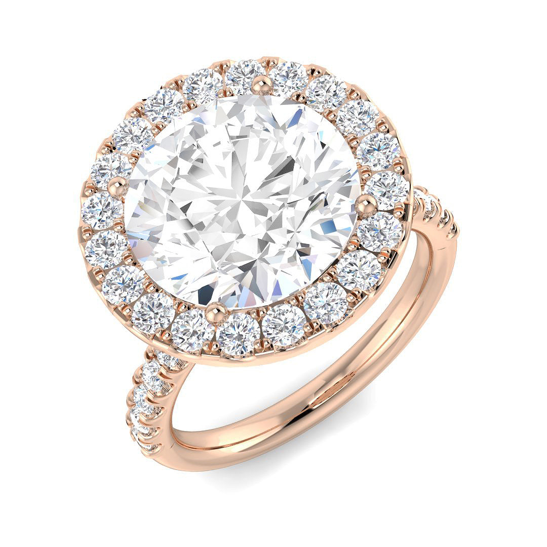 Halo Lab-Grown Diamond Ring 5.82ct – SR6125 – 18k Rose Gold