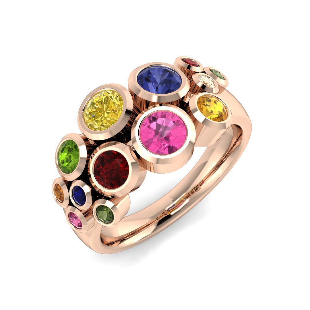 Bubble Diamond Ring 2.02ct – BJR0387~MS – 18k Rose Gold