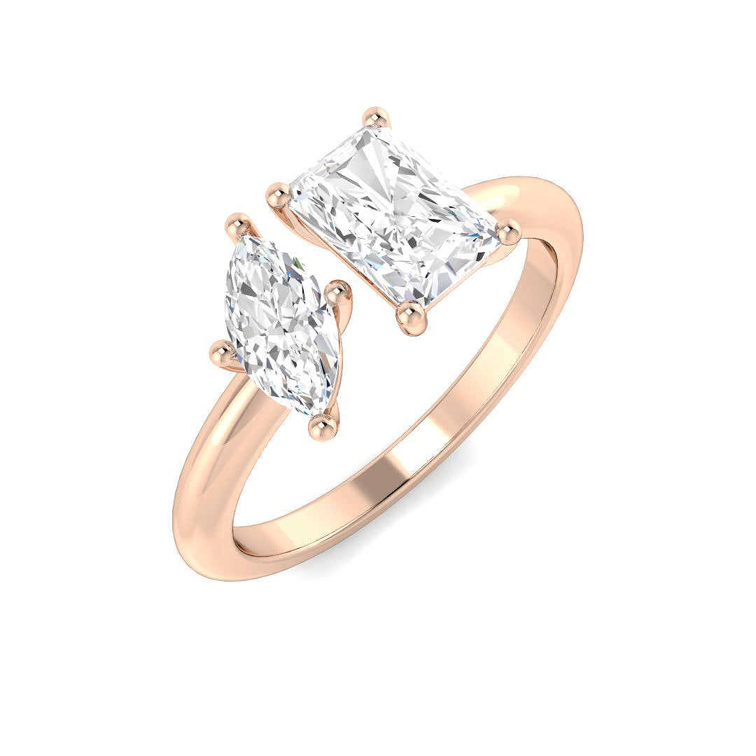 Two Stone Lab-Grown Diamond Ring 1.3ct – SR4442 – 18k Rose Gold