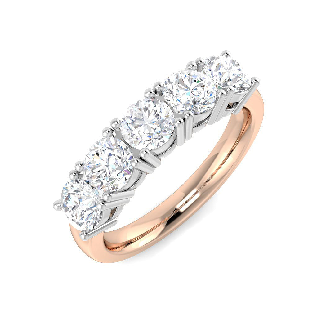 Five Stone Diamond Ring 1.48ct – SR5620 – 18k Rose Gold