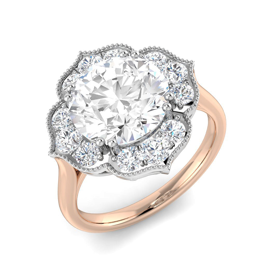 Vintage Diamond Ring 1.39ct–3.57ct – SR7356 – 18k Rose Gold