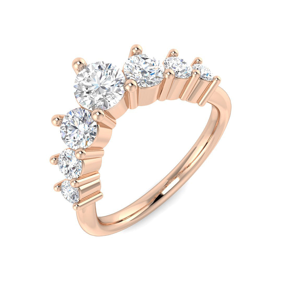 Wishbone Diamond Ring 0.47ct–1.34ct – SR3642 – 18k Rose Gold