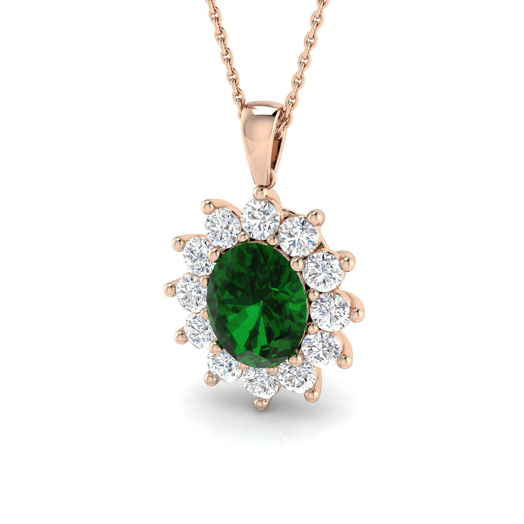Emerald Diamond Ring 0.94ct–3.8ct – SP4459~EM – 18k Rose Gold