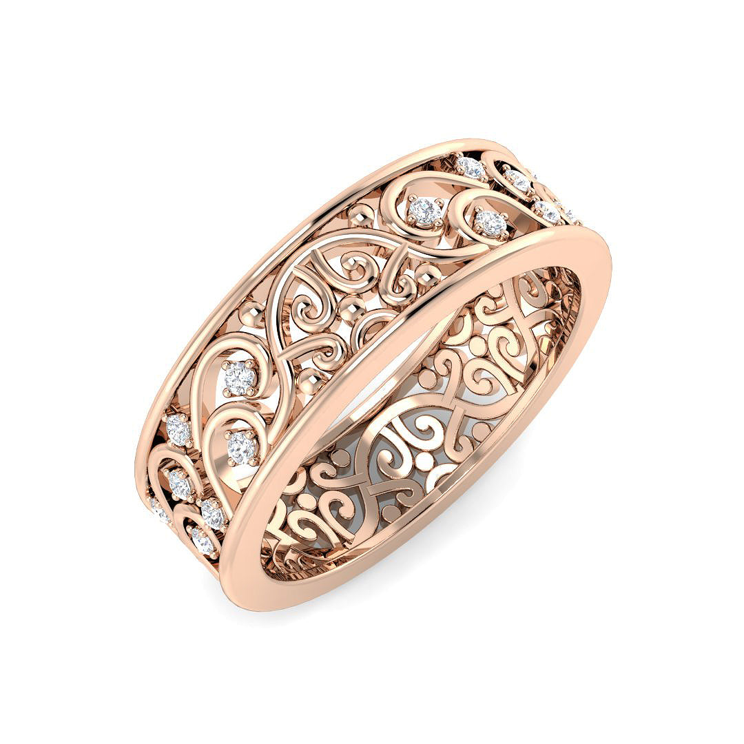 Fancy Diamond Ring 0.1ct – SR5990 – 18k Rose Gold
