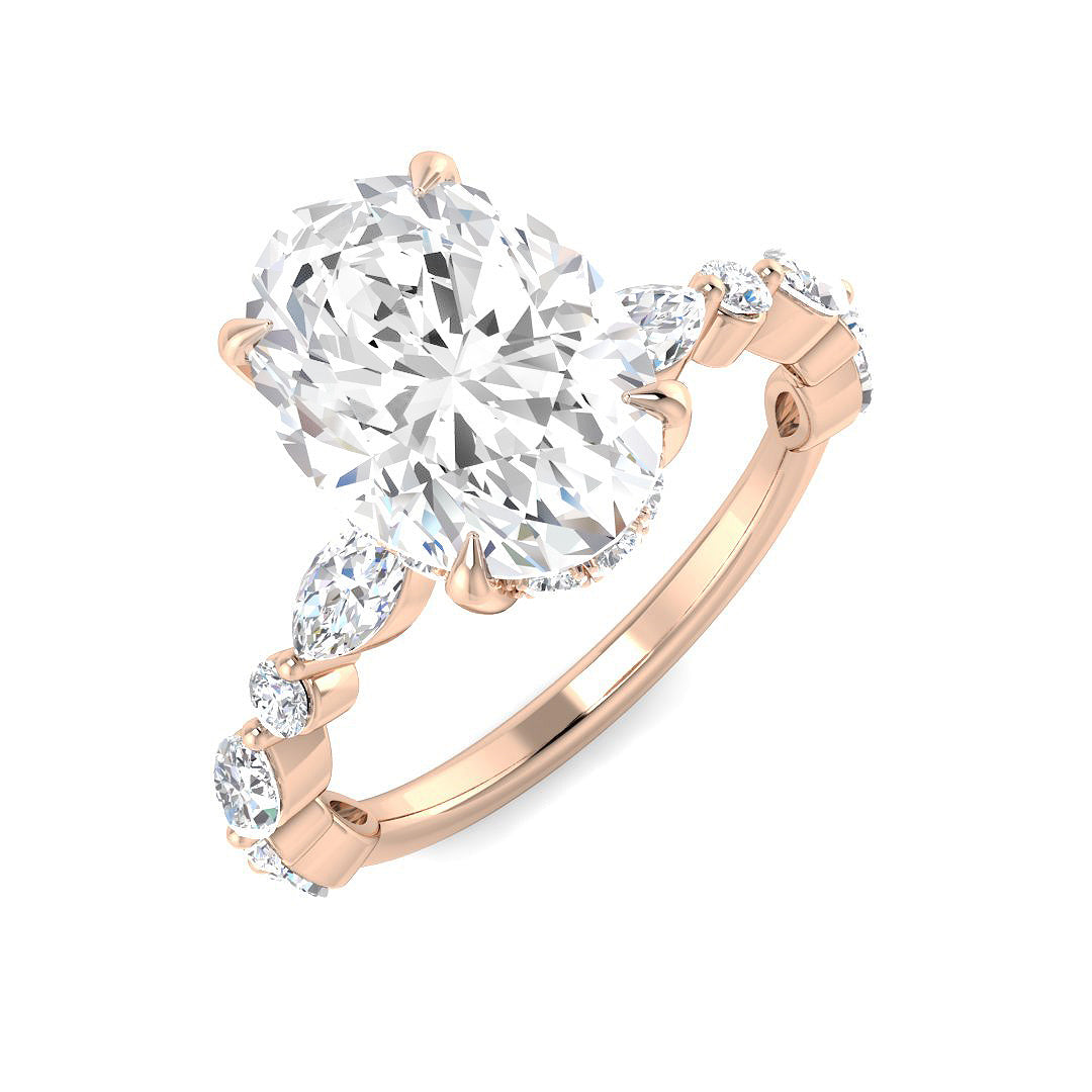 Engagement Lab-Grown Diamond Ring 1.41ct–3.99ct – SR4628 – 18k Rose Gold
