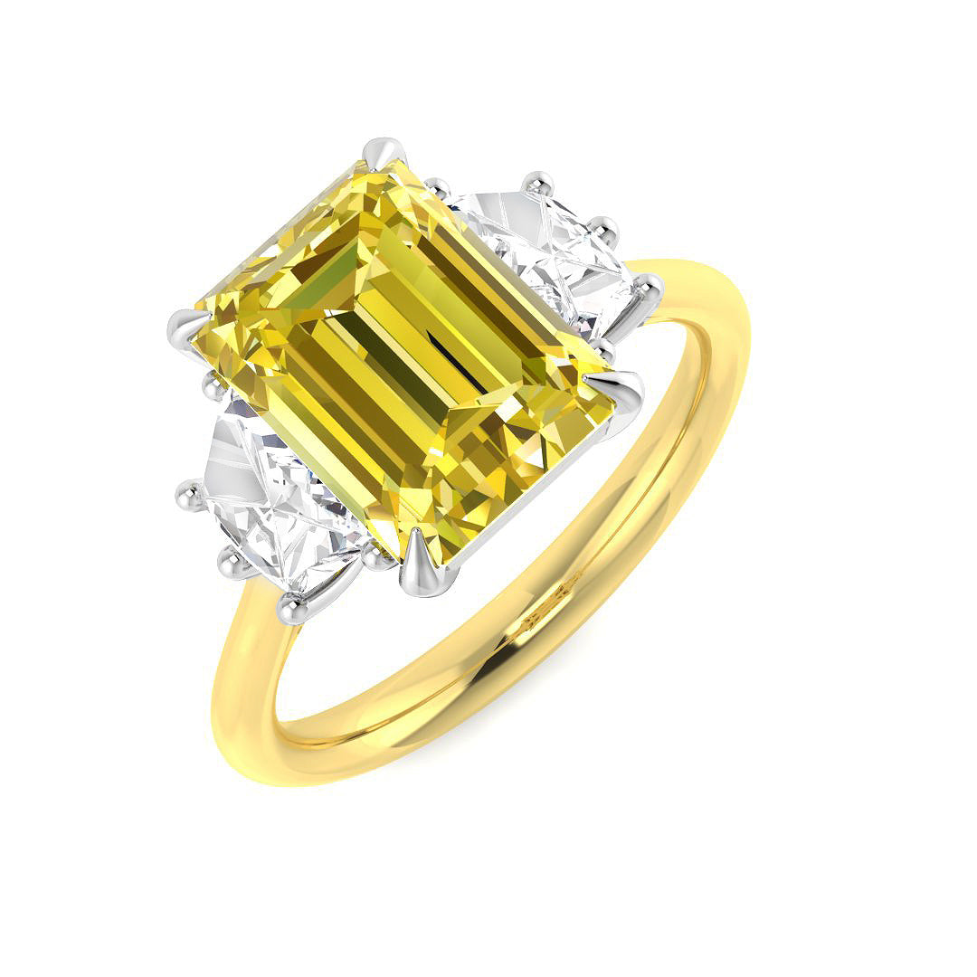 Three Stone Lab-Grown Diamond Ring 2.71ct–4.38ct – SR6948~LGYD – 9k Two Tone Gold
