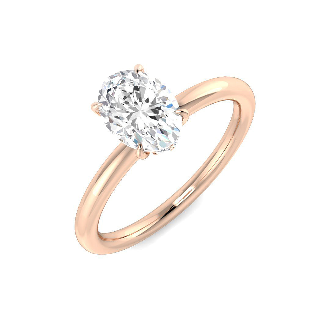 Engagement Lab-Grown Diamond Ring 1.07ct–1.12ct – SR5887 – 18k Rose Gold