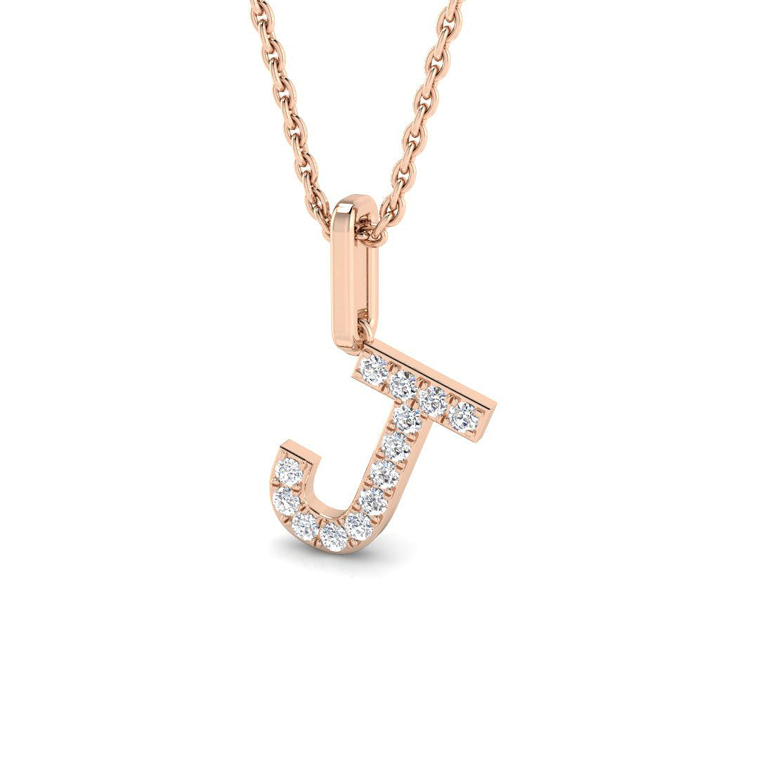 Initials Diamond Ring 0.1ct – SP5171-J – 18k Rose Gold