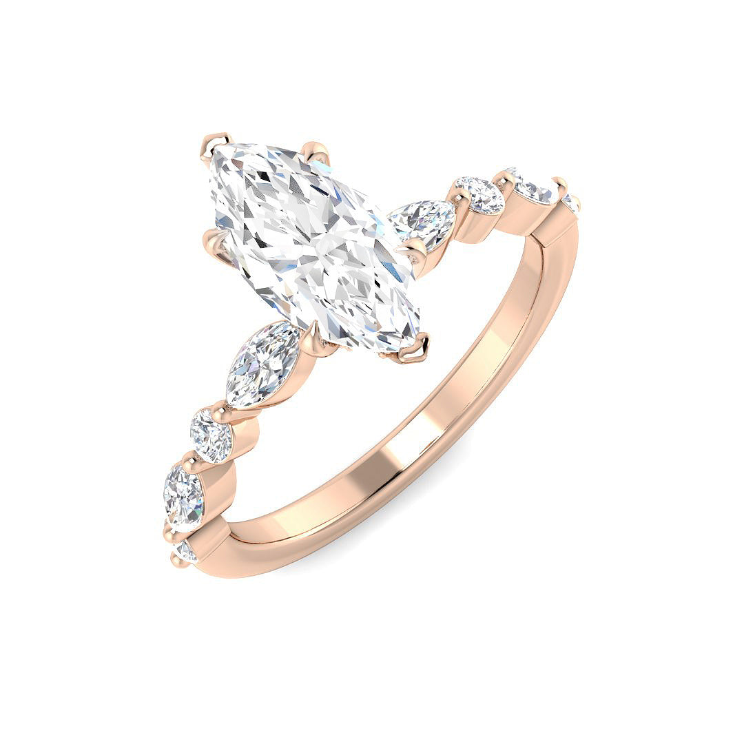Engagement Lab-Grown Diamond Ring 1.5ct–1.52ct – SR6809 – 18k Rose Gold