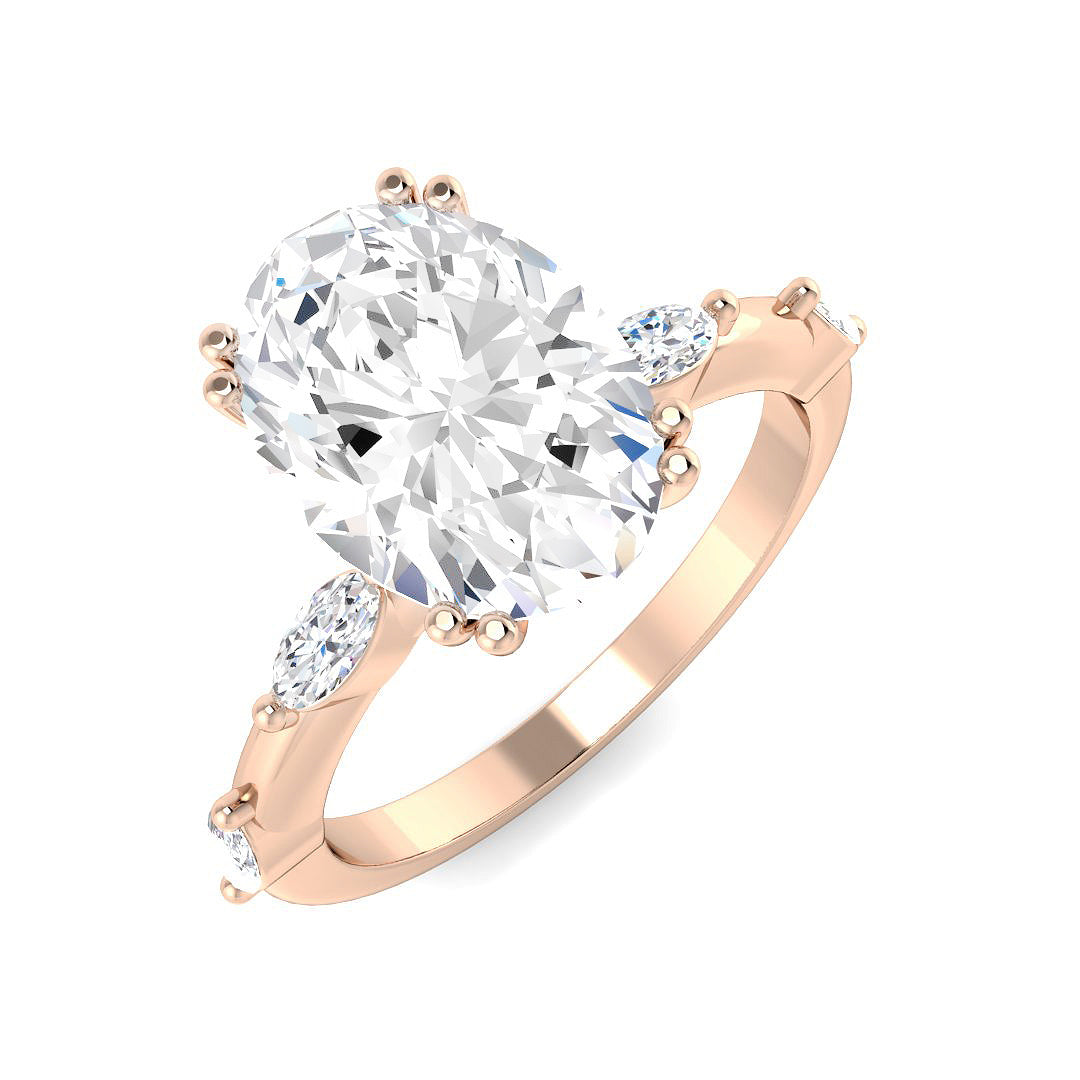 Engagement Lab-Grown Diamond Ring 3.6ct – SR4838 – 18k Rose Gold