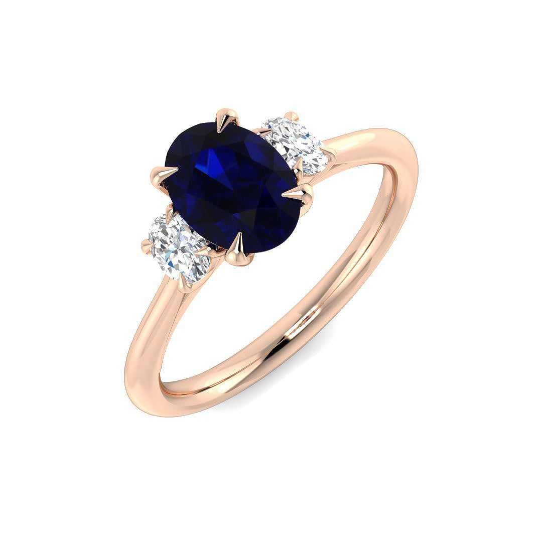Ruby Lab-Grown Diamond Ring 1.25ct–1.28ct – SR2850 – 18k Rose Gold