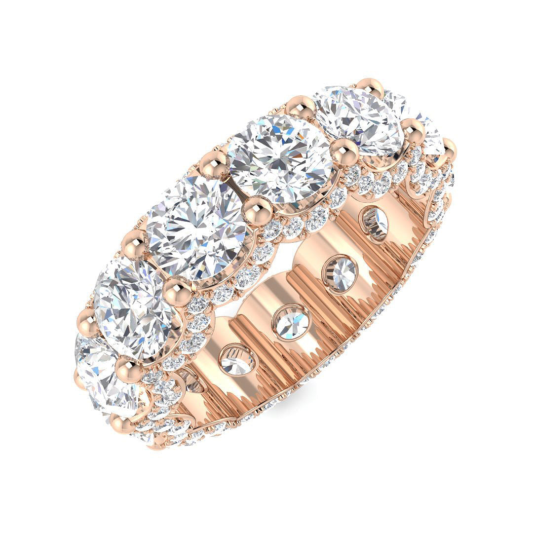 Full Eternity Diamond Ring 6.04ct–15.42ct – SR4683 – 18k Rose Gold