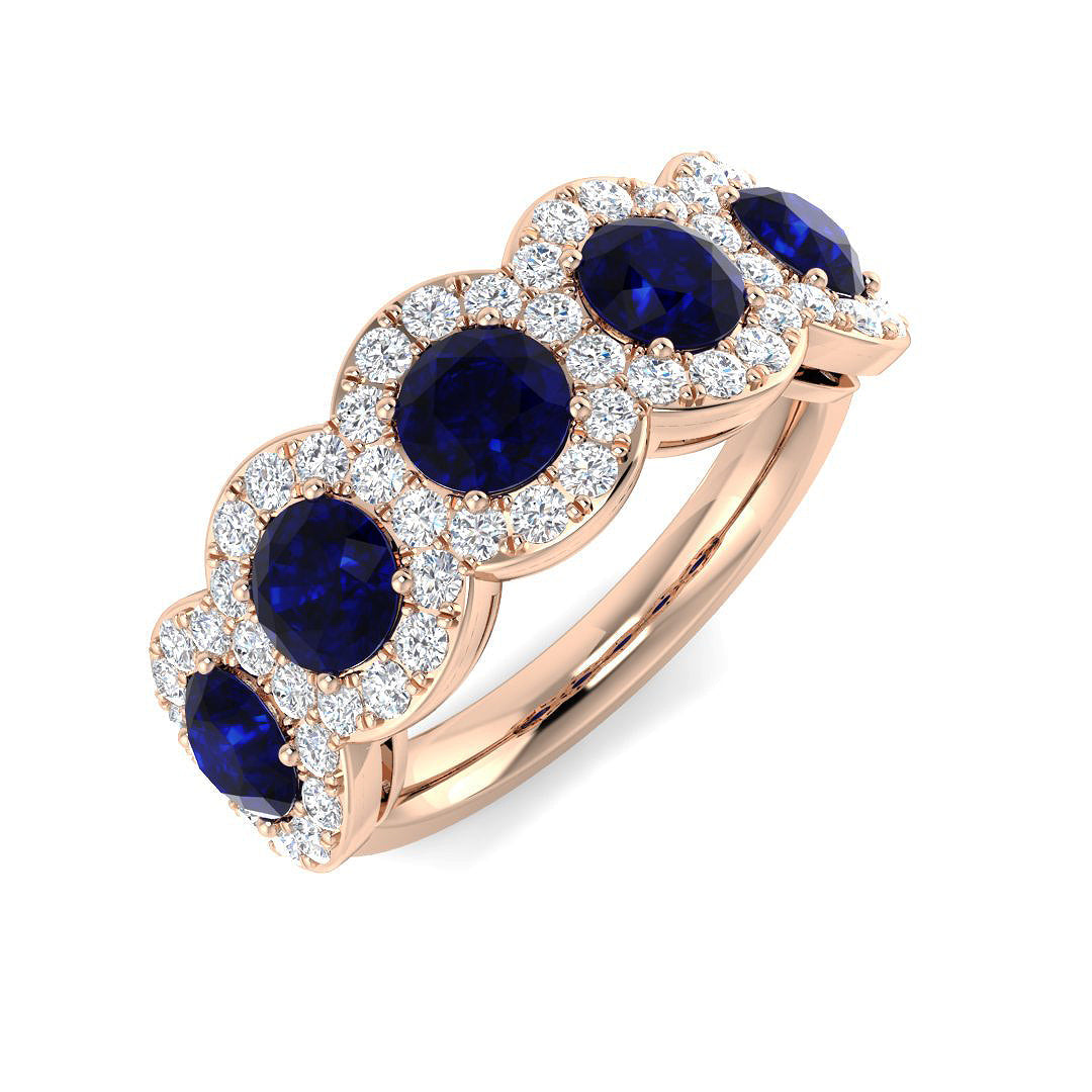 Five Stone Diamond Ring 2.2ct–3.35ct – SR4689 – 18k Rose Gold