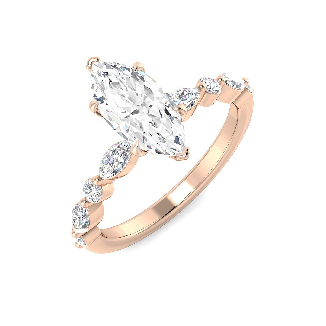 Engagement Lab-Grown Diamond Ring 1.51ct–1.55ct – SR6811 – 18k Rose Gold