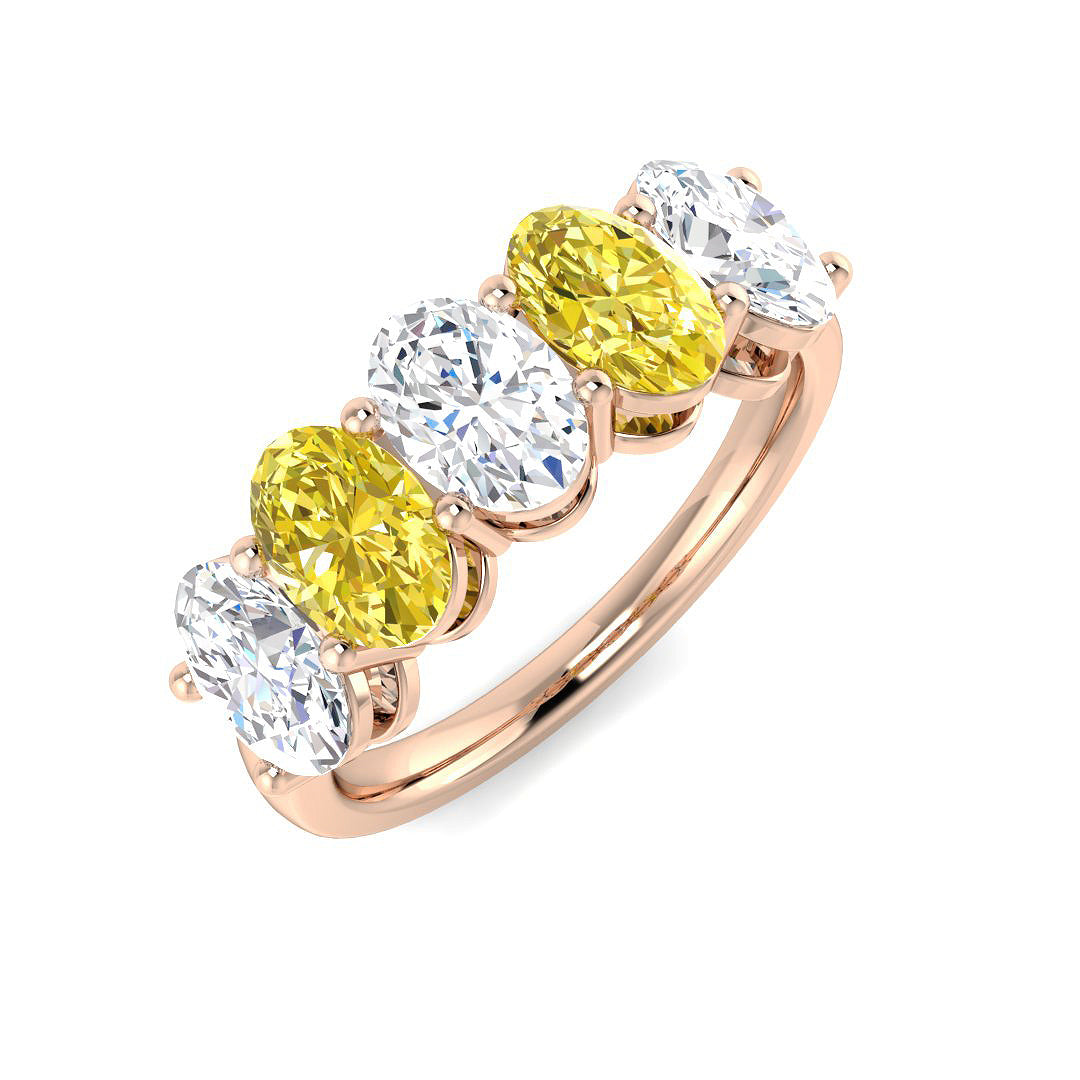 Five Stone Lab-Grown Diamond Ring 2.66ct – SR5265 – 18k Rose Gold