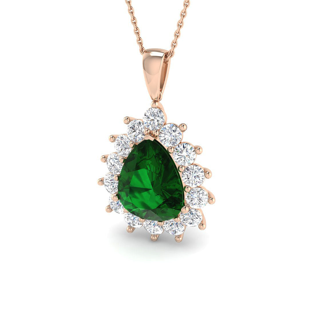 Emerald Diamond Ring 6.49ct–7.02ct – SP5318~EM – 18k Rose Gold
