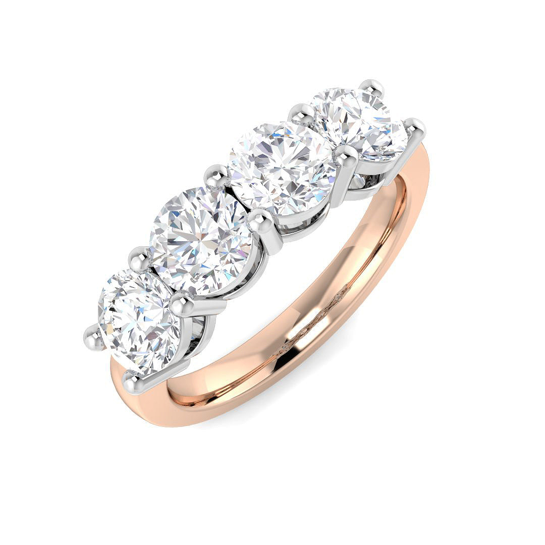 Five Stone Lab-Grown Diamond Ring 2.32ct – SR6277 – 18k Rose Gold