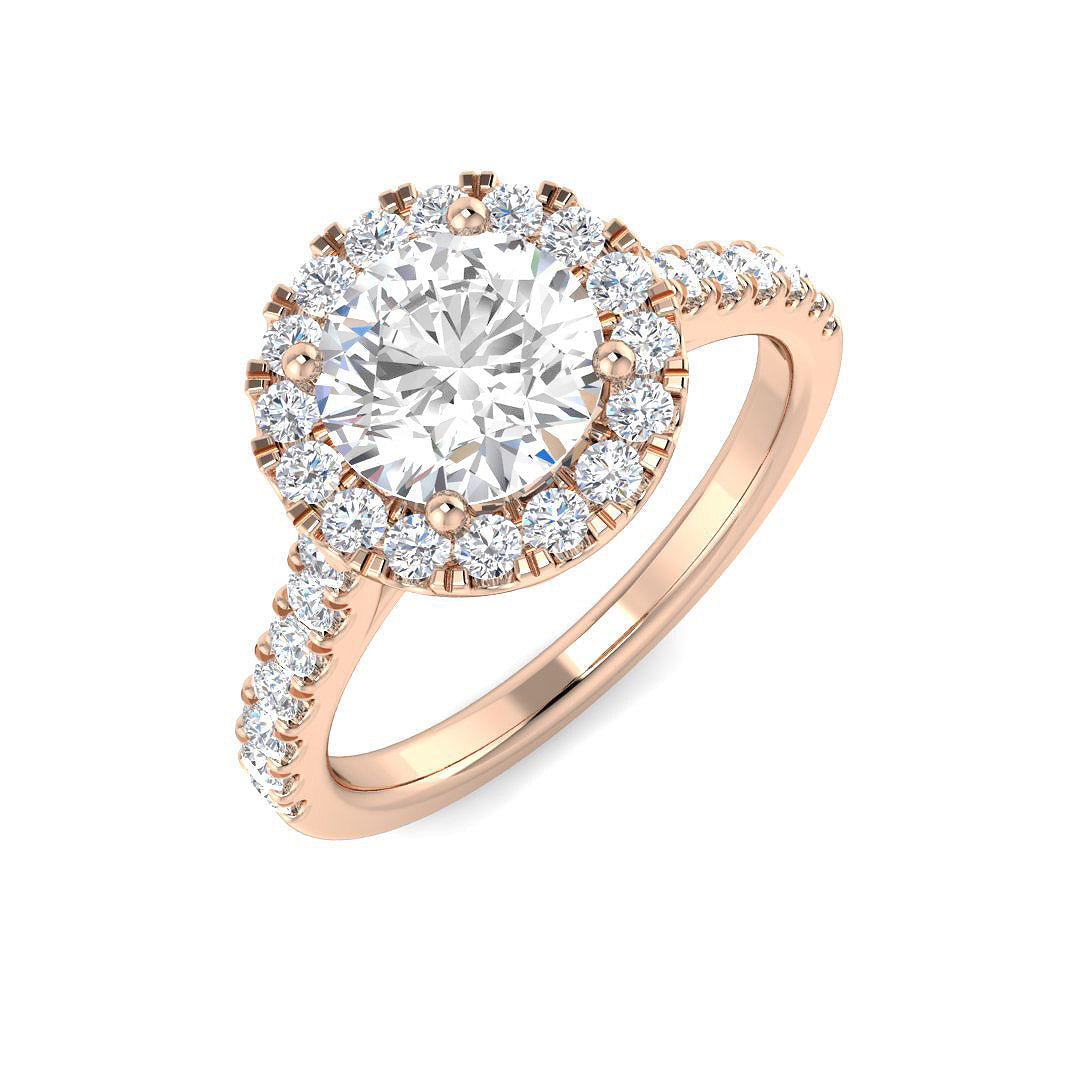 Halo Lab-Grown Diamond Ring 1.73ct – SR5495 – 18k Rose Gold