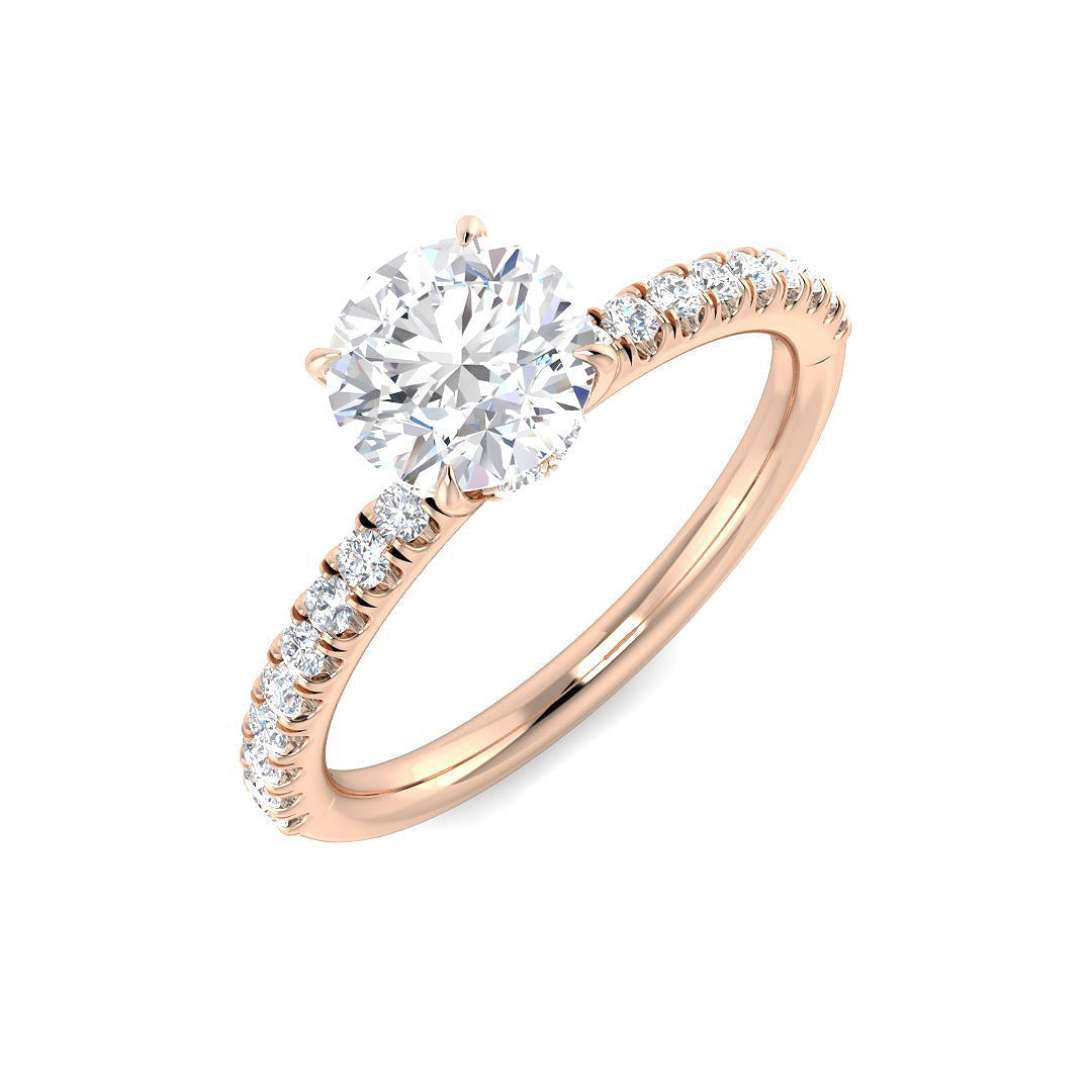 Engagement Lab-Grown Diamond Ring 1.29ct–1.34ct – SR5643 – 18k Rose Gold