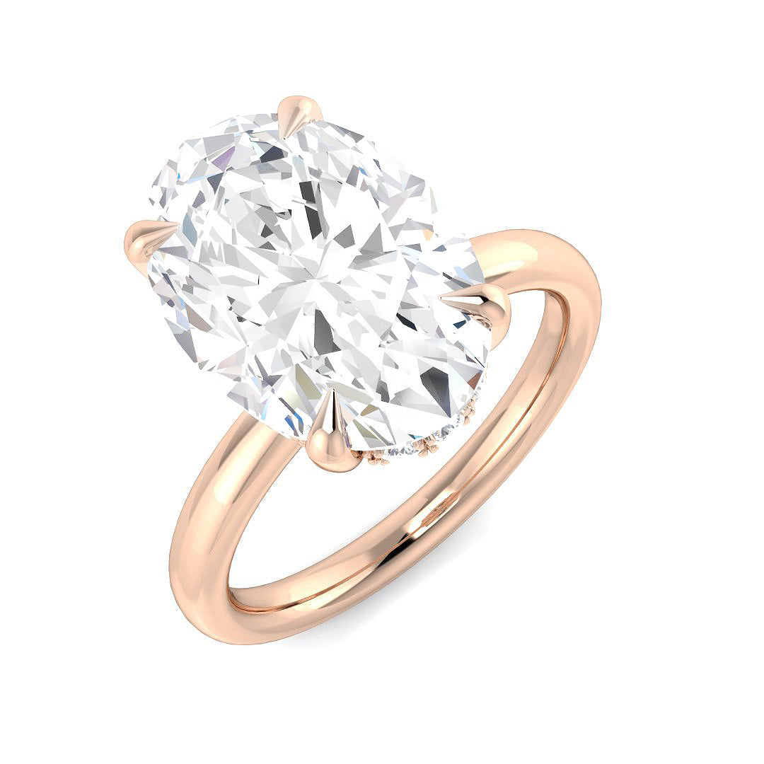 Engagement Lab-Grown Diamond Ring 5.2ct–5.24ct – SR5873 – 18k Rose Gold