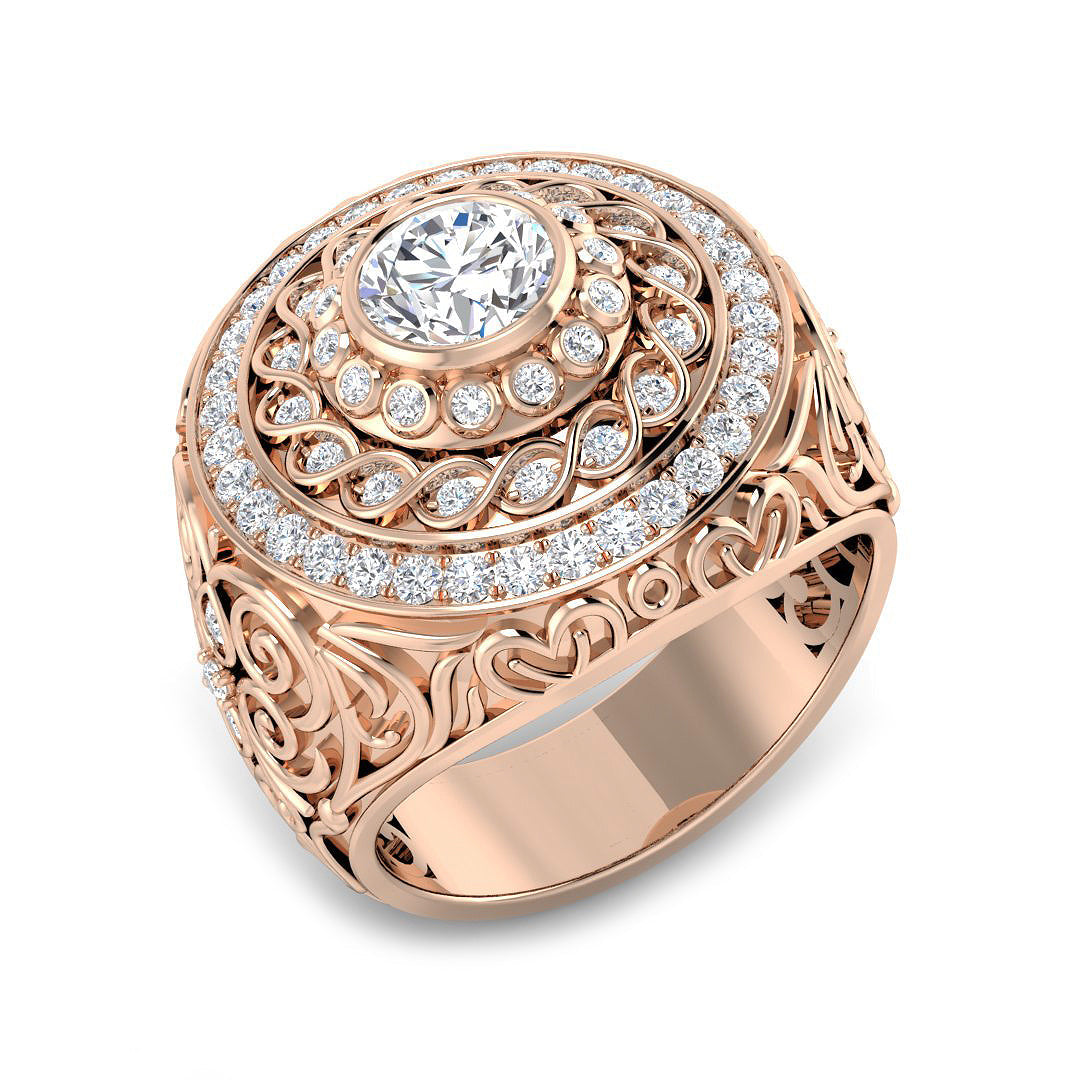 Signet Lab-Grown Diamond Ring 1.81ct–1.84ct – SR5602 – 18k Rose Gold