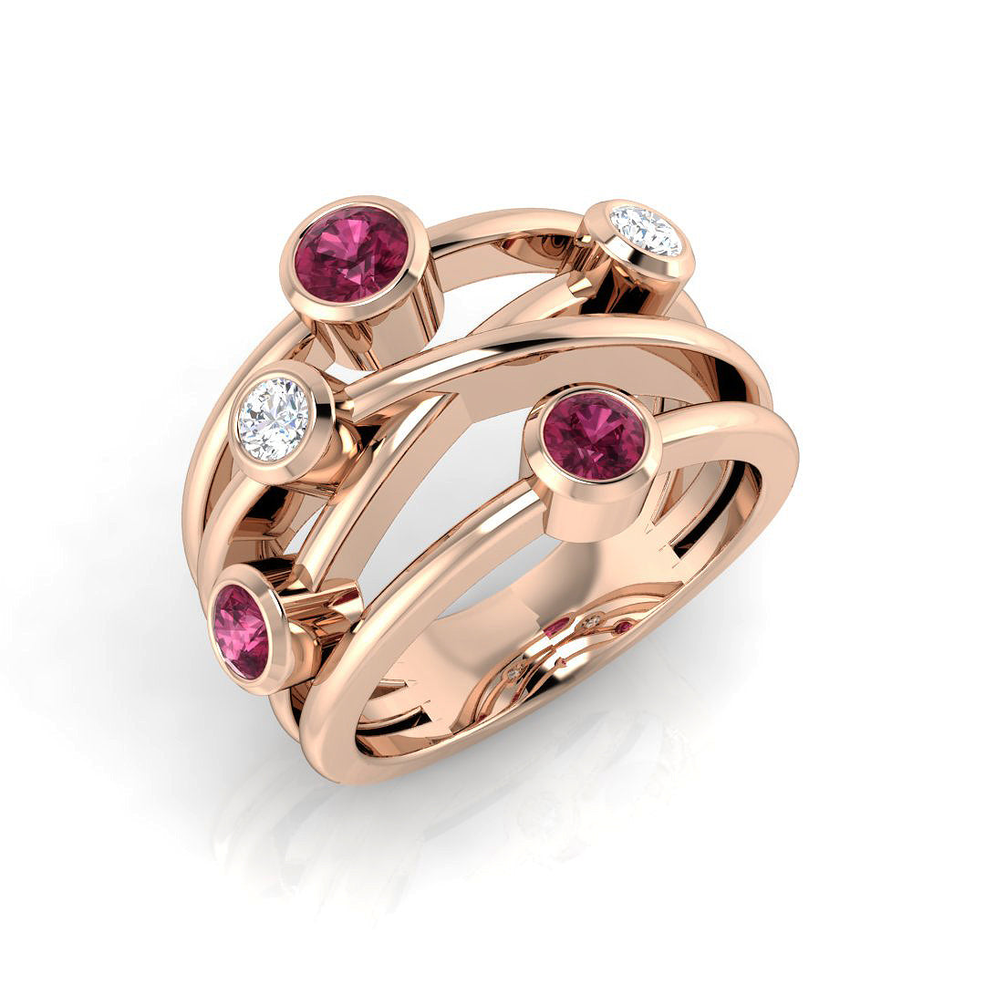 Bubble Diamond Ring 0.74ct – SR2170~PKT – 18k Rose Gold