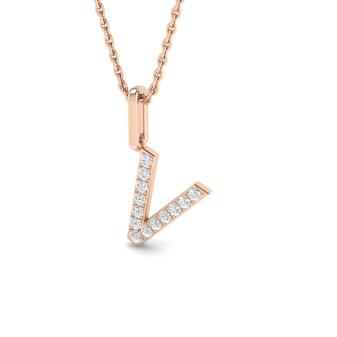 Initials Diamond Ring 0.12ct – SP5171-V – 18k Rose Gold