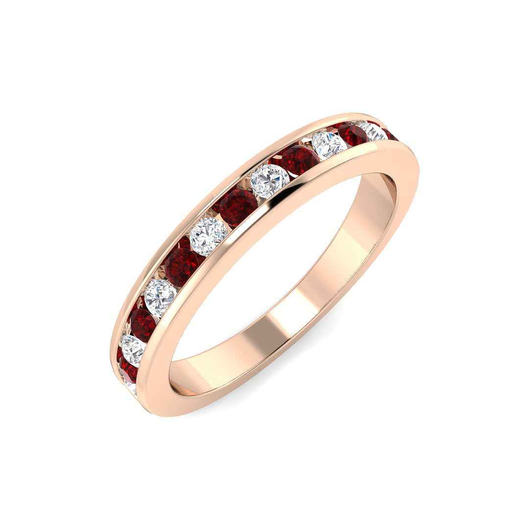 Half Eternity Diamond Ring 0.54ct–0.59ct – SR7946~RY – 18k Rose Gold