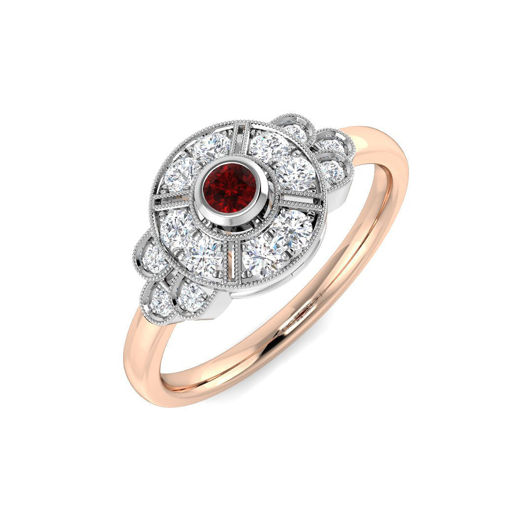 Vintage Diamond Ring 0.35ct – SR4705~RY – 18k Rose Gold