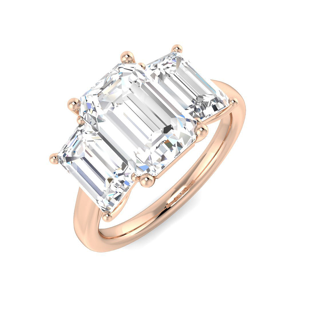 Three Stone Lab-Grown Diamond Ring 5.04ct – SR5511 – 18k Rose Gold