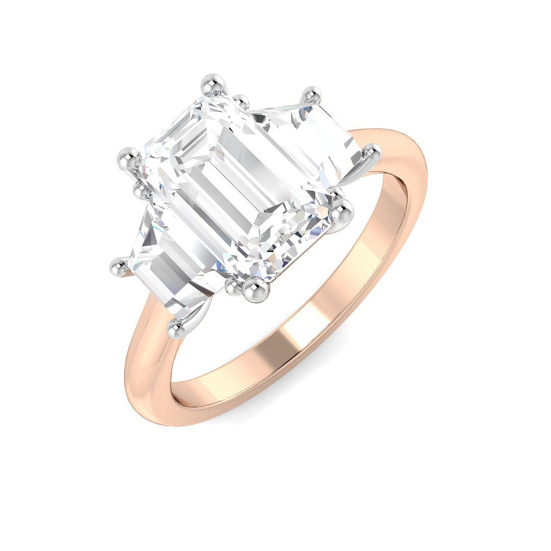 Three Stone Lab-Grown Diamond Ring 3.26ct – SR6334 – 18k Rose Gold