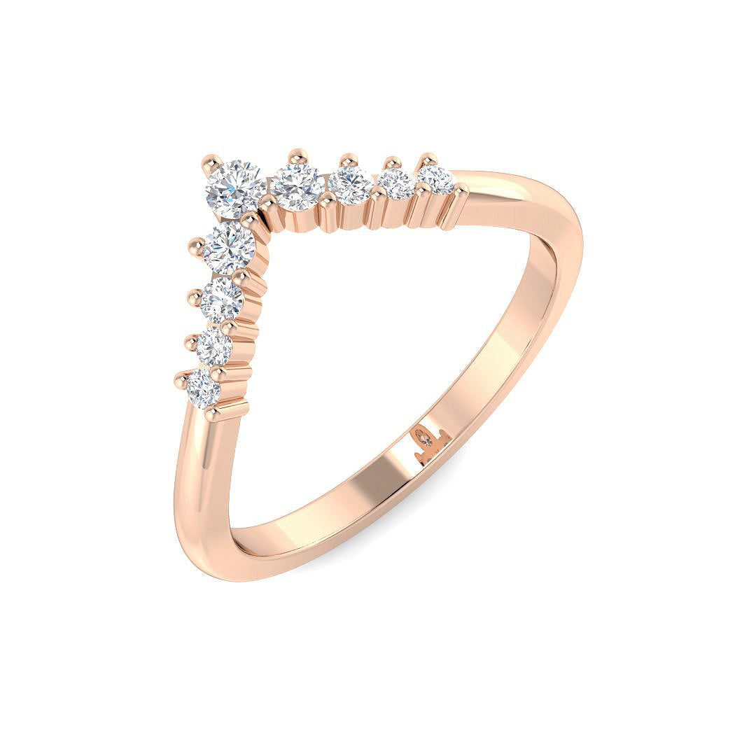 Wishbone Diamond Ring 0.19ct – SR7717 – 18k Rose Gold