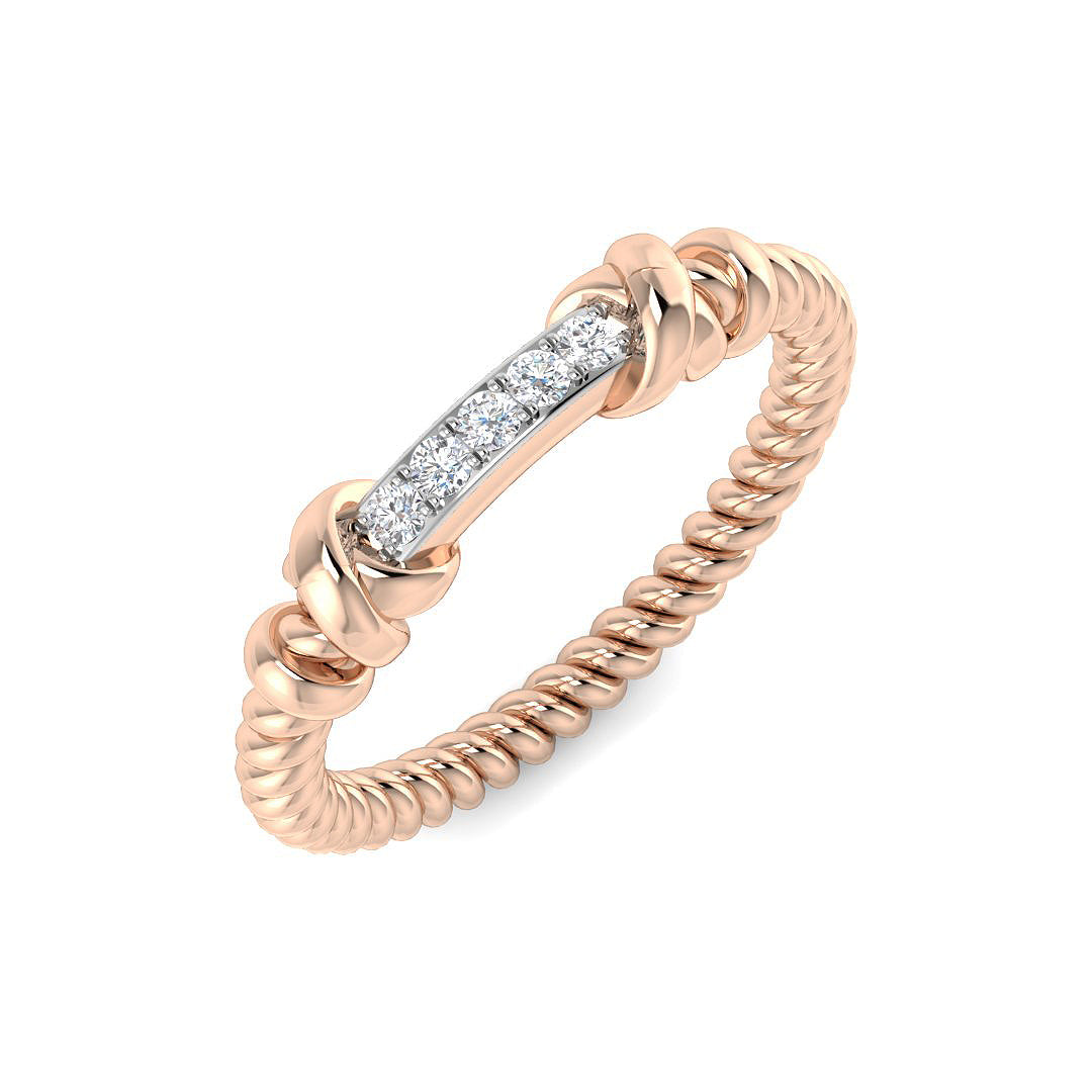 Fancy Diamond Ring 0.07ct – SR6235 – 18k Rose Gold