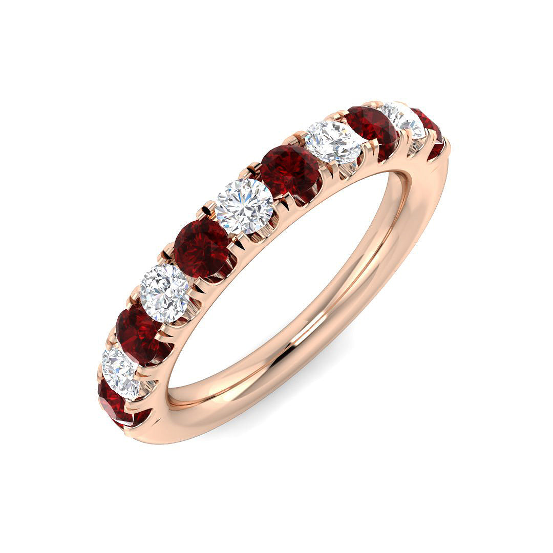 Half Eternity Diamond Ring 0.9ct – XYR11330~RY – 18k Rose Gold