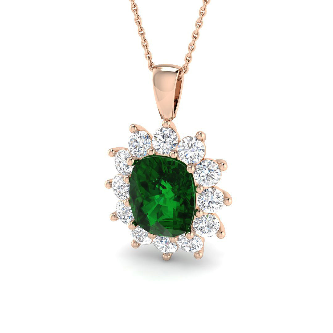 Emerald Lab-Grown Diamond Ring 3.01ct–5.49ct – SP6664~EM – 18k Rose Gold