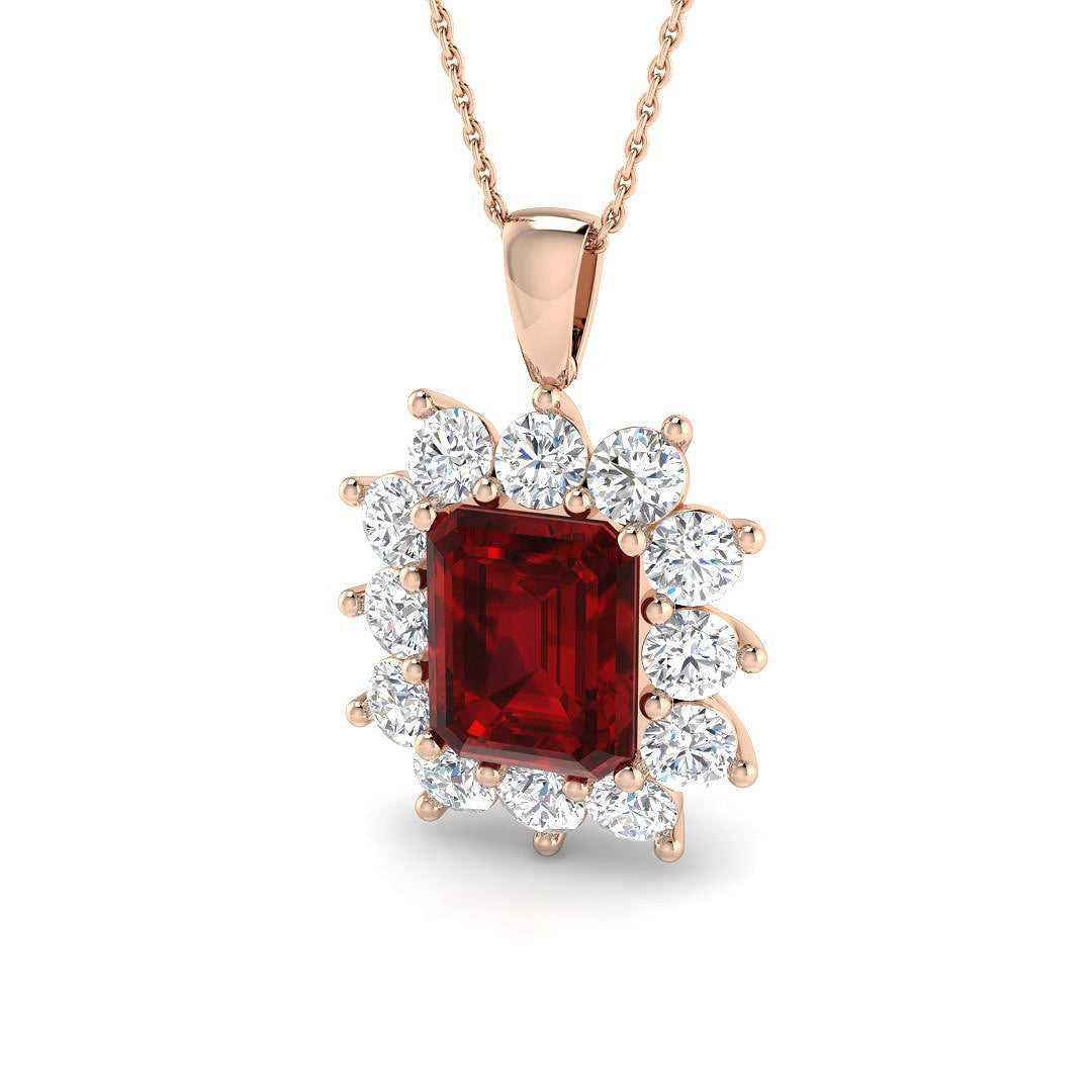 Ruby Lab-Grown Diamond Ring 4.27ct–8.11ct – SP6661~RY – 18k Rose Gold