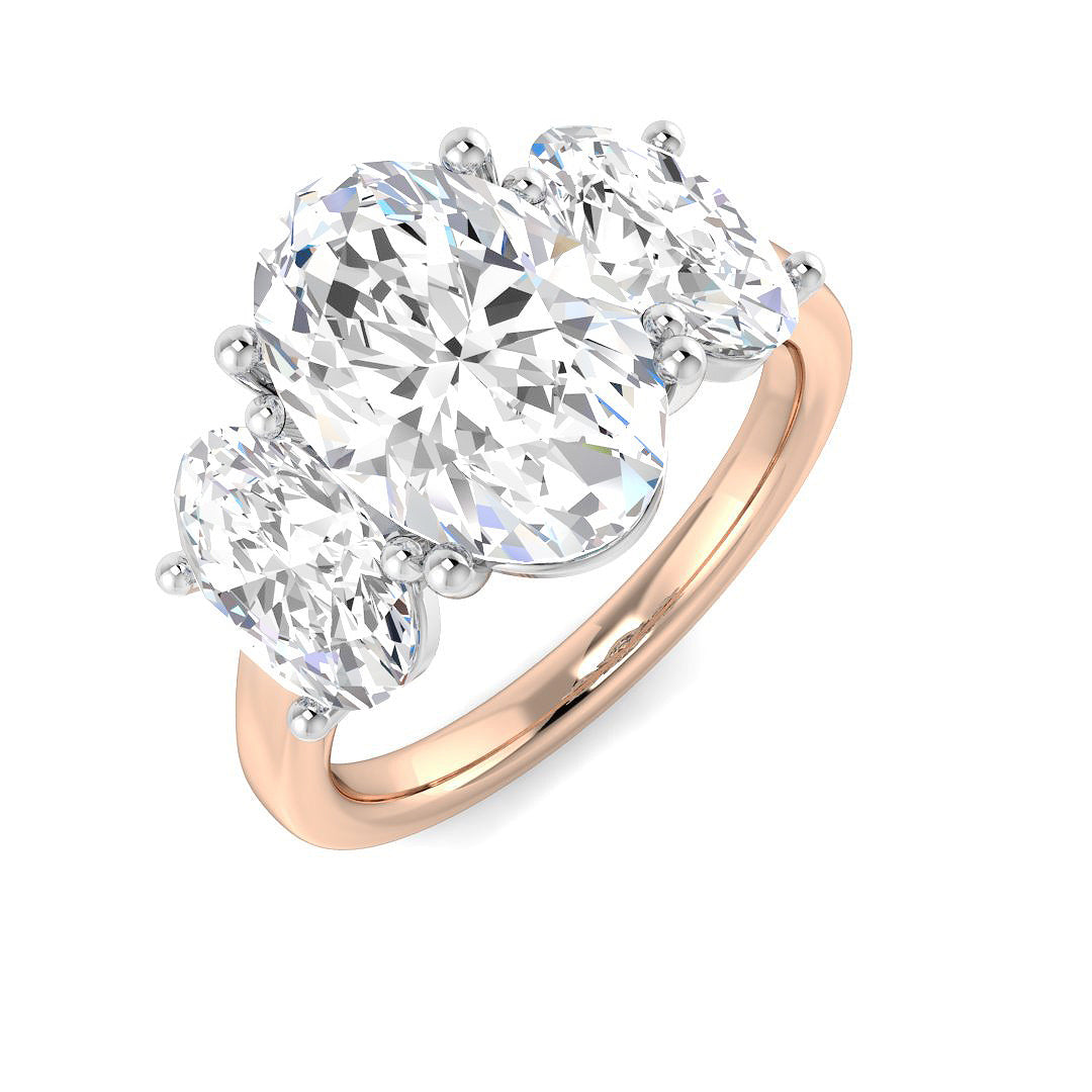 Three Stone Lab-Grown Diamond Ring 5.01ct – SR5512 – 18k Rose Gold