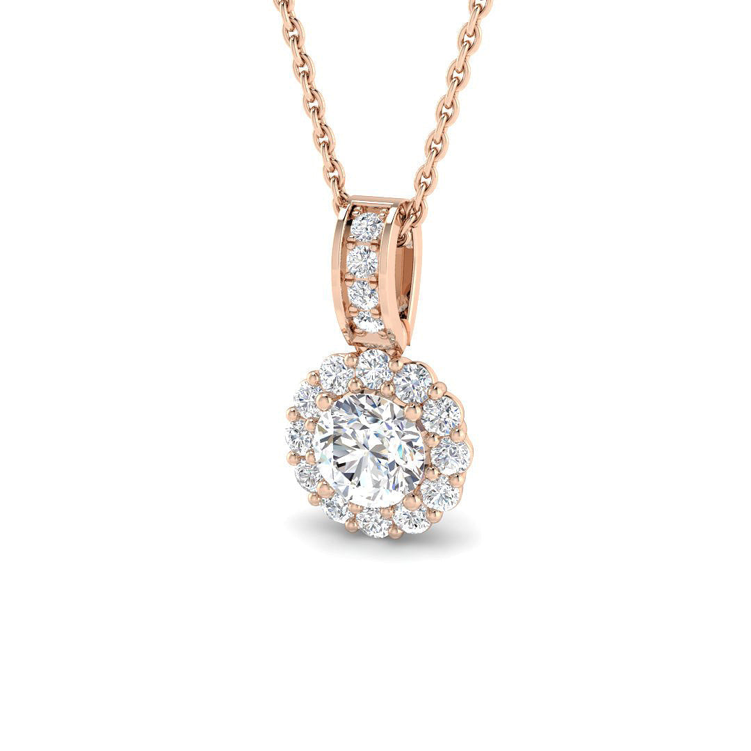 Halo Diamond Ring 0.76ct – SP6363A – 18k Rose Gold