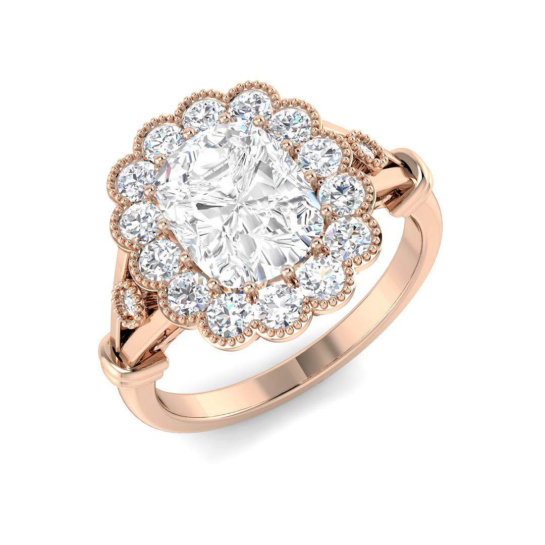 Vintage Lab-Grown Diamond Ring 2.68ct–2.75ct – SR7272 – 18k Rose Gold