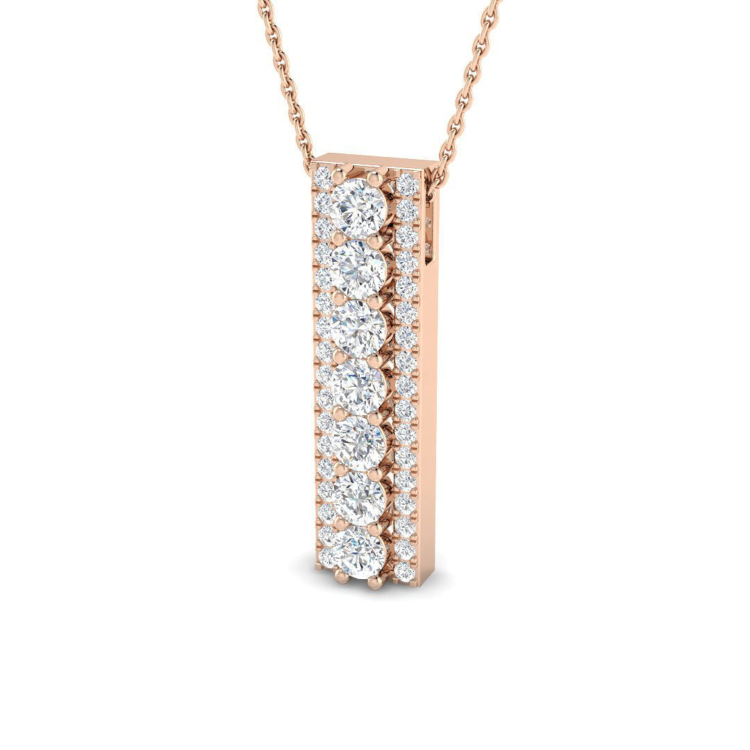 Drop & Trilogy Diamond Ring 1.22ct – SP6699 – 18k Rose Gold