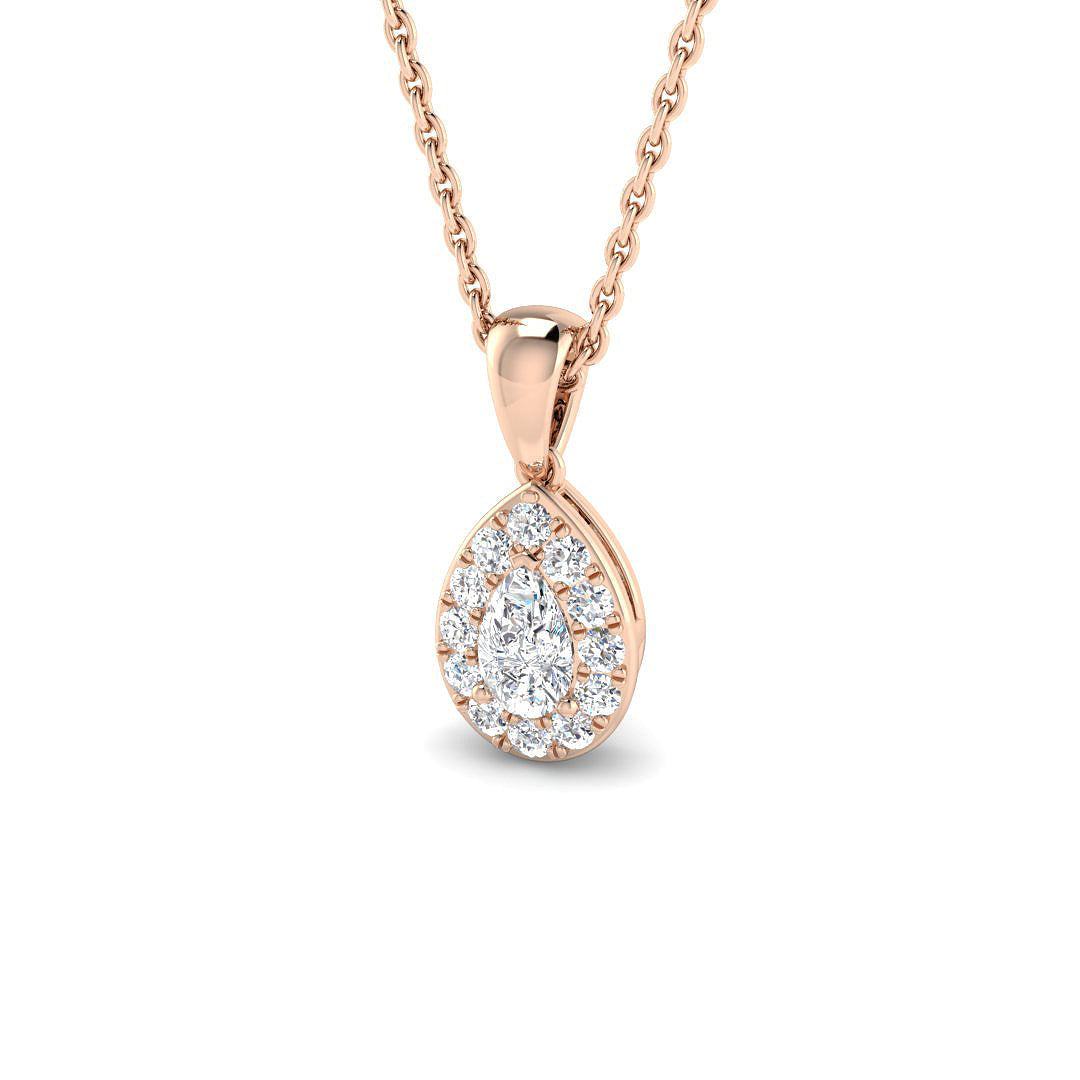 Halo Diamond Ring 0.31ct – SP4394 – 18k Rose Gold