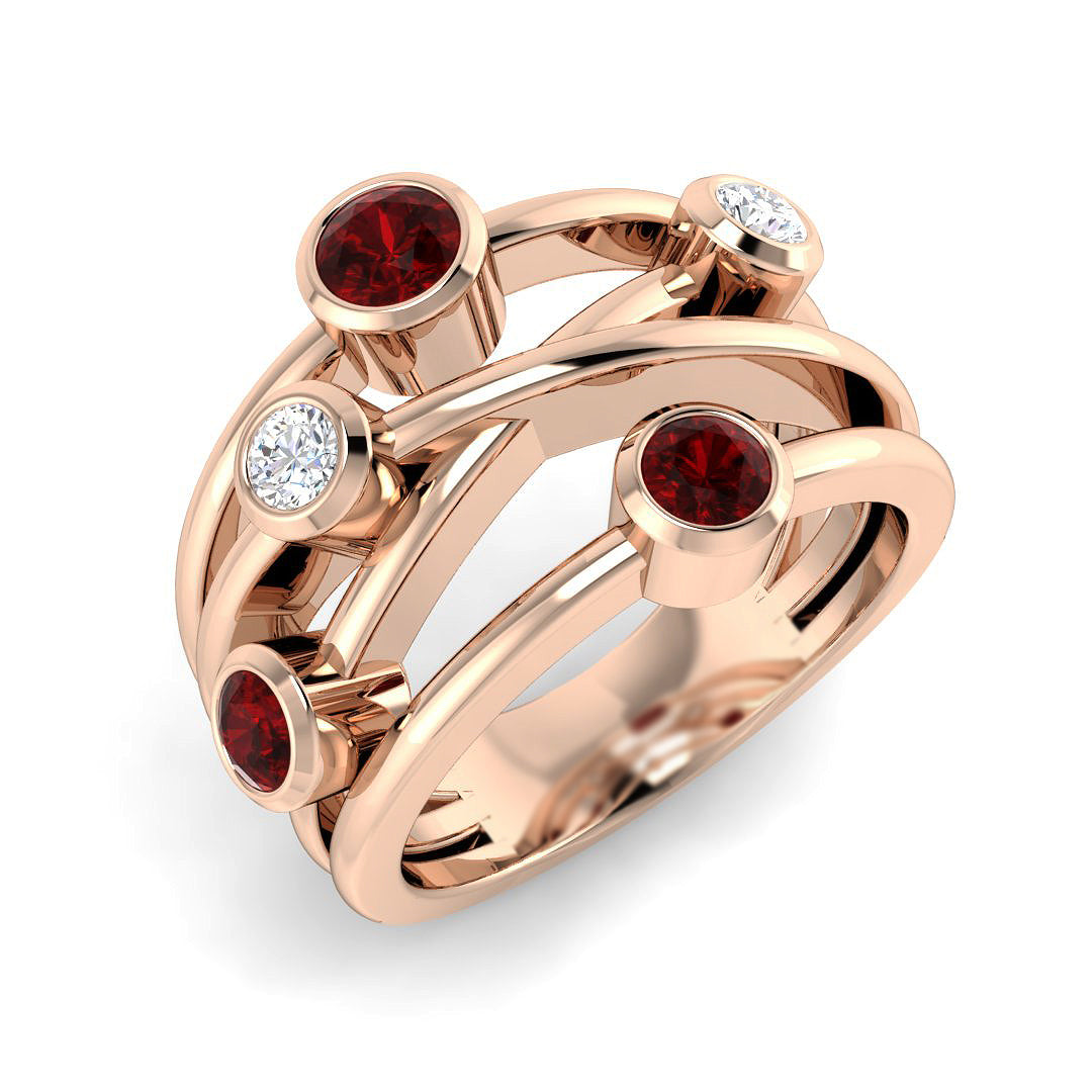 Bubble Diamond Ring 0.73ct – SR2170~RY – 18k Rose Gold