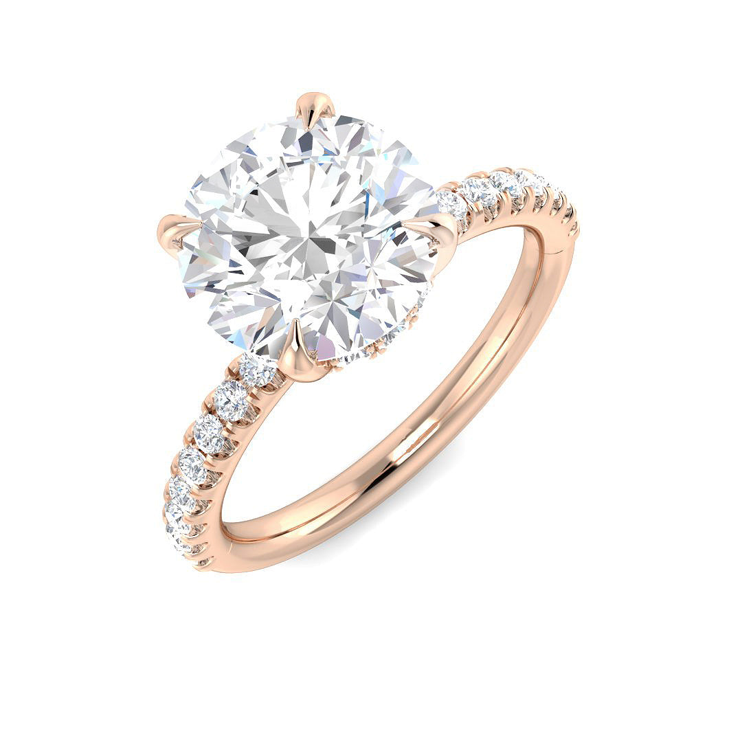 Engagement Lab-Grown Diamond Ring 3.36ct–3.41ct – SR5838 – 18k Rose Gold