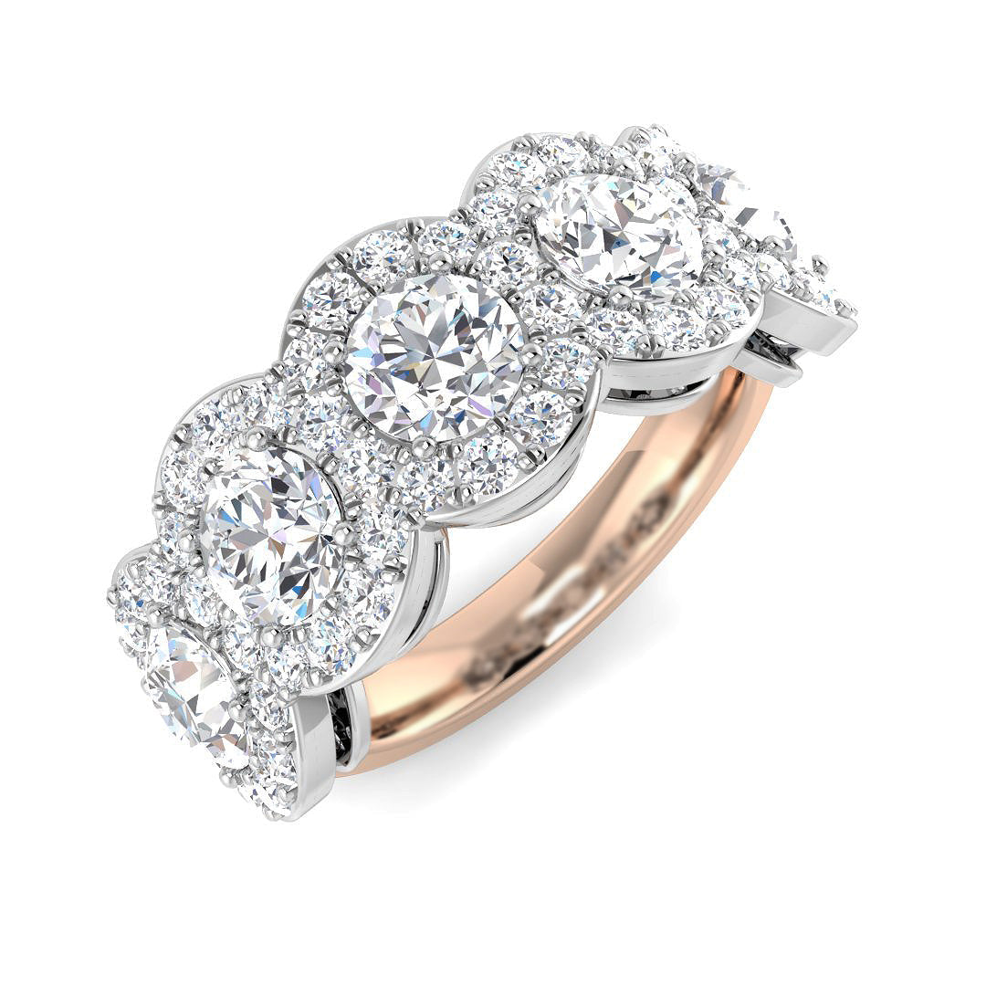 Five Stone Diamond Ring 3.28ct – SR6021 – 18k Rose Gold