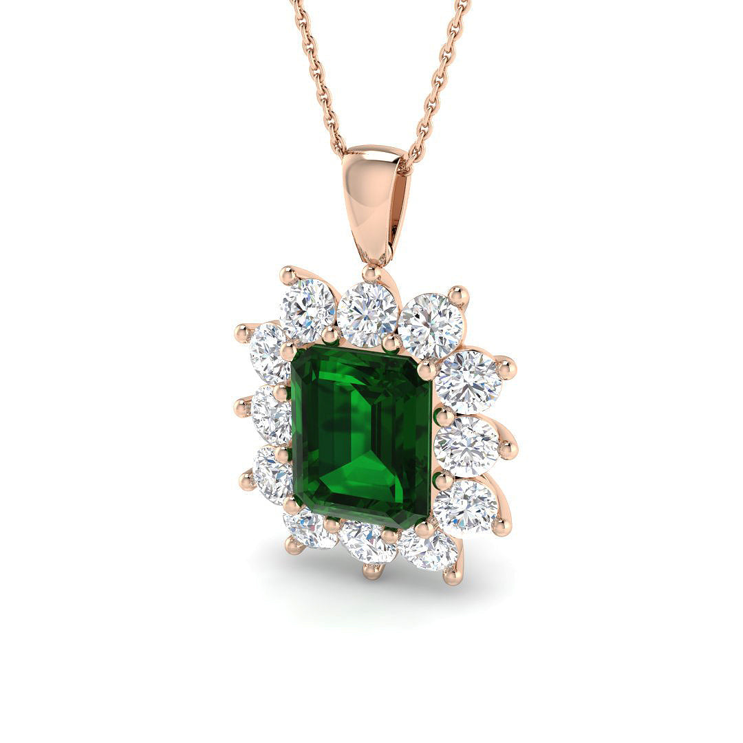 Emerald Lab-Grown Diamond Ring 3.54ct–6.76ct – SP6661~EM – 18k Rose Gold